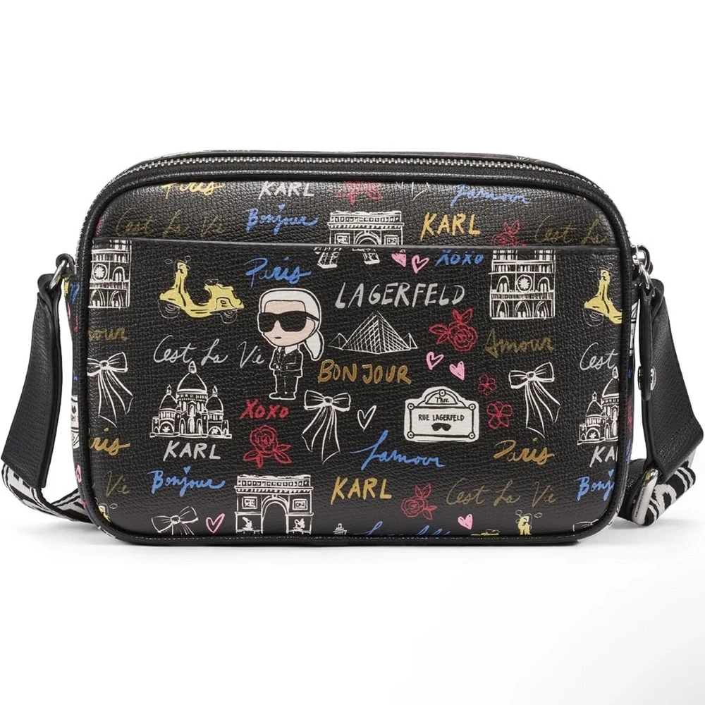 Karl Lagerfeld Multicolor Graphic Messenger Bag